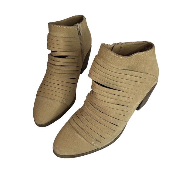 Lucky Brand Shoes - Lucky Brand Zavrina Bootie Zip Up Ankle Boot Stacked Block Heel Women's 6